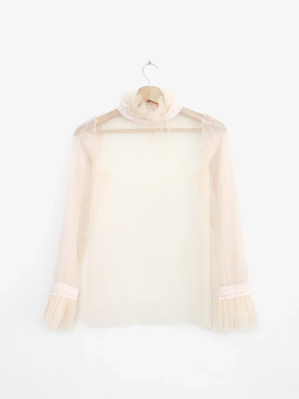 Blusa de encaje melón